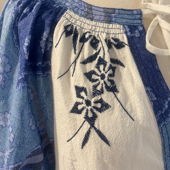 035 Free People Day Dreaming Mini in Blue Combo NWT Size Small - Picture 8 of 12